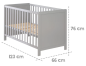 Preview: Kinderbett Piet grau 60x120 cm